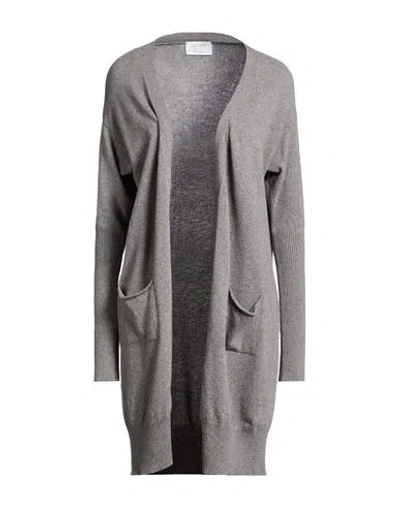 Daniele Fiesoli Collezione N_01 Woman Cardigan Grey Size L Merino Wool, Cashmere In Gray
