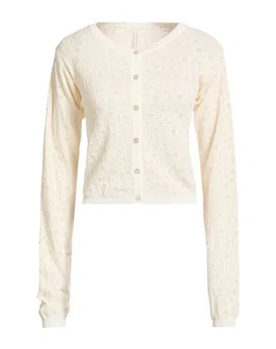 Daniele Fiesoli Collezione N_01 Woman Cardigan Ivory Size S Cotton, Linen, Polyamide In White