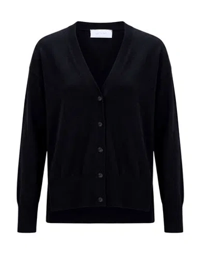 Daniele Fiesoli Collezione N_01 Woman Cardigan Midnight Blue Size M Merino Wool In Black