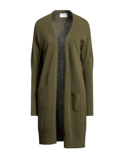 Daniele Fiesoli Collezione N_01 Woman Cardigan Military Green Size L Merino Wool, Cashmere