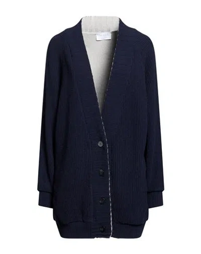 Daniele Fiesoli Collezione N_01 Woman Cardigan Navy Size M Wool, Cashmere In Blue