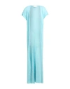 Daniele Fiesoli Collezione N_01 Woman Cardigan Turquoise Size S Linen In Blue