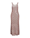 Daniele Fiesoli Collezione N_01 Woman Maxi Dress Brown Size L Organic Cotton, Polyamide In Brown