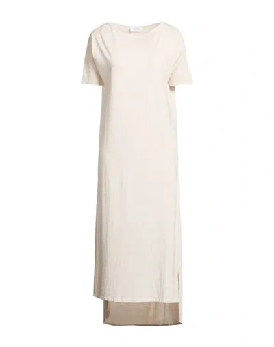 Daniele Fiesoli Collezione N_01 Woman Maxi Dress Cream Size L Cotton In Neutral