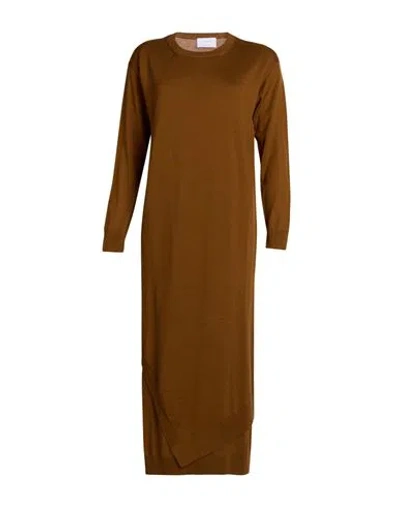 Daniele Fiesoli Collezione N_01 Woman Midi Dress Brown Size M Merino Wool