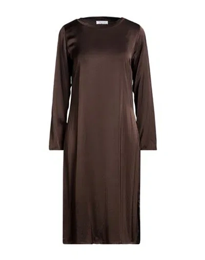 Daniele Fiesoli Collezione N_01 Woman Midi Dress Chocolate Brown Size M Viscose, Elastane