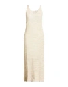 Daniele Fiesoli Collezione N_01 Woman Midi Dress Ivory Size S Linen, Polyamide In White