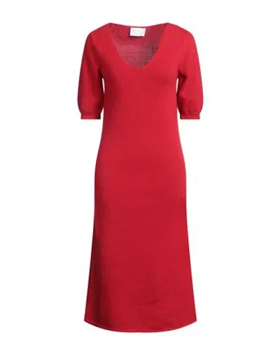 Daniele Fiesoli Collezione N_01 Woman Midi Dress Red Size L Wool, Cashmere