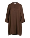 Daniele Fiesoli Collezione N_01 Woman Mini Dress Chocolate Brown Size L Viscose, Linen In Brown
