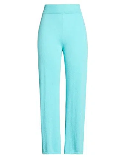 Daniele Fiesoli Collezione N_01 Woman Pants Turquoise Size 2 Organic Cotton, Polyamide In Blue