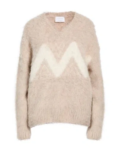 Daniele Fiesoli Collezione N_01 Woman Sweater Beige Size S Baby Alpaca Wool, Polyamide, Elastane In Multi
