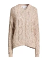 Daniele Fiesoli Collezione N_01 Woman Sweater Beige Size S Linen, Cotton, Polyamide In Sand