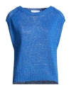 Daniele Fiesoli Collezione N_01 Woman Sweater Blue Size S Linen In Blue