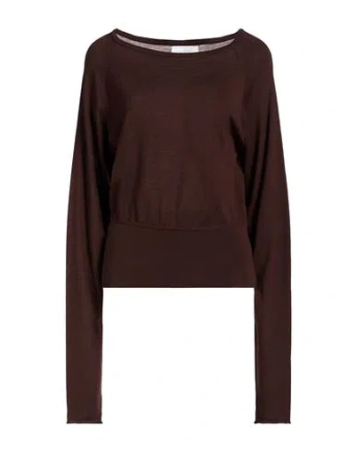 Daniele Fiesoli Collezione N_01 Woman Sweater Chocolate Brown Size L Merino Wool