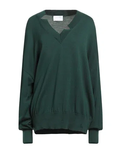 Daniele Fiesoli Collezione N_01 Woman Sweater Dark Green Size L Merino Wool