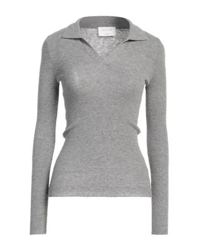 Daniele Fiesoli Collezione N_01 Woman Sweater Grey Size L Nylon, Baby Alpaca Wool, Merino Wool