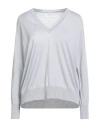 Daniele Fiesoli Collezione N_01 Woman Sweater Light Grey Size L Merino Wool, Silk In Gray