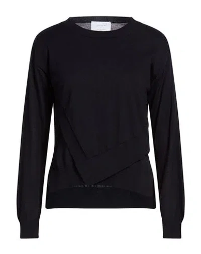Daniele Fiesoli Collezione N_01 Woman Sweater Midnight Blue Size M Merino Wool In Black