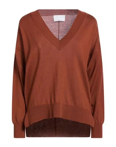 Daniele Fiesoli Collezione N_01 Woman Sweater Tan Size Xs Merino Wool In Brown
