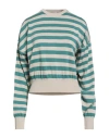 Daniele Fiesoli Collezione N_01 Woman Sweater Turquoise Size L Cotton In Blue