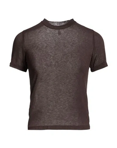 Daniele Fiesoli Collezione N_01 Woman T-shirt Dark Brown Size M Viscose, Nylon, Cashmere, Elastane