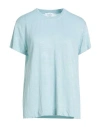 Daniele Fiesoli Collezione N_01 Woman T-shirt Sky Blue Size L Linen, Elastane