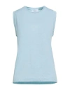 Daniele Fiesoli Collezione N_01 Woman T-shirt Sky Blue Size M Linen, Elastane In Blue