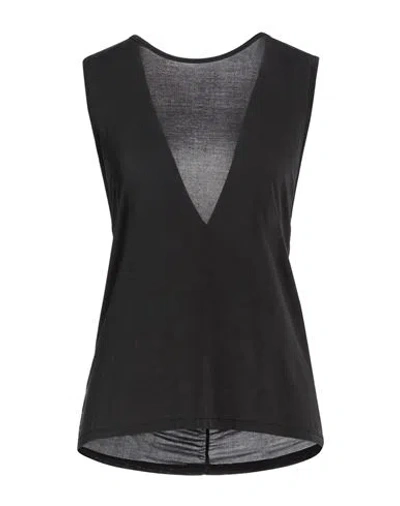 Daniele Fiesoli Collezione N_01 Woman Top Black Size L Cupro, Elastane