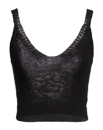 Daniele Fiesoli Collezione N_01 Woman Top Black Size L Linen, Polyamide