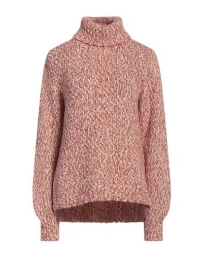 Daniele Fiesoli Collezione N_01 Woman Turtleneck Antique Rose Size S Wool, Nylon, Baby Alpaca Wool