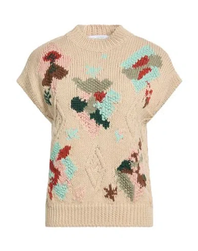 Daniele Fiesoli Collezione N_01 Woman Turtleneck Beige Size S/m Merino Wool, Alpaca Wool In Multi
