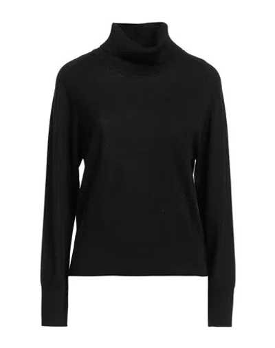 Daniele Fiesoli Collezione N_01 Woman Turtleneck Black Size M Merino Wool In Black