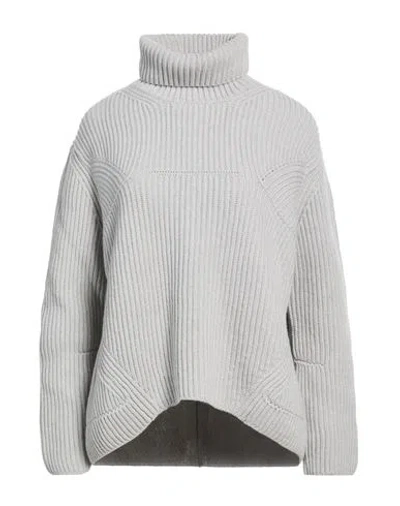 Daniele Fiesoli Collezione N_01 Woman Turtleneck Light Grey Size M Merino Wool, Cashmere In Gray