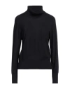 Daniele Fiesoli Collezione N_01 Woman Turtleneck Black Size M Merino Wool In Blue