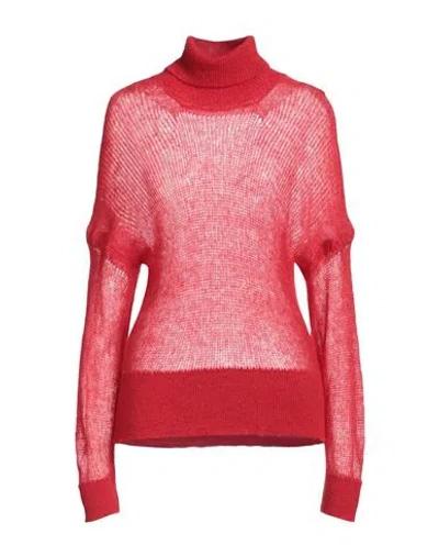 Daniele Fiesoli Collezione N_01 Woman Turtleneck Red Size M Baby Alpaca Wool, Polyamide, Merino Wool