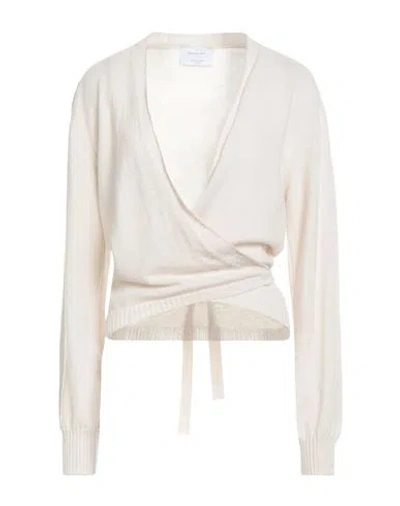 Daniele Fiesoli Collezione N_01 Woman Wrap Cardigans Cream Size L Merino Wool, Cashmere