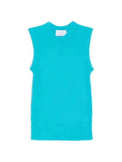 Daniele Fiesoli Crew Neck Knitted Vest In Blue