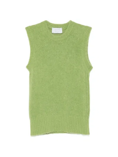 Daniele Fiesoli Crew Neck Knitted Vest In Green