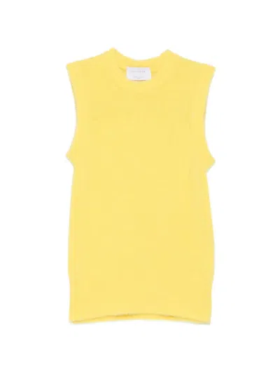 Daniele Fiesoli Crew Neck Knitted Vest In Yellow