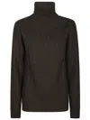 Daniele Fiesoli Long Sleeve Turtleneck Sweater With Ribbed Neckline In Brown