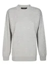 Daniele Fiesoli Light Grey Oversized Knit Sweater With Dropped Shoulders In Gray