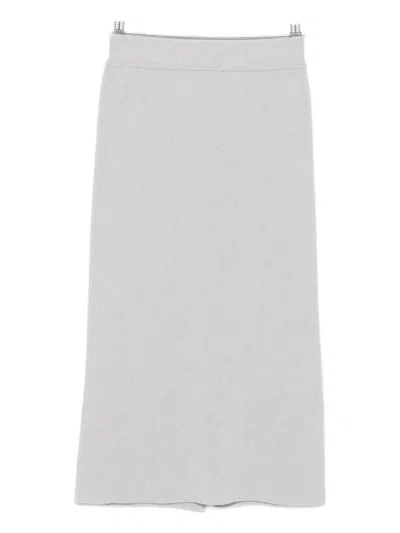 Daniele Fiesoli Fine-knit Midi Skirt In Gray