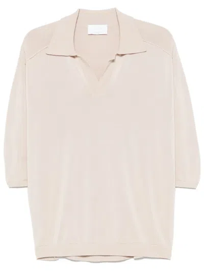 Daniele Fiesoli Fine-knit Polo Shirt In Neutrals
