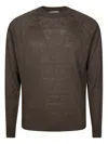 Daniele Fiesoli Girocollo M. Lunga Lino Cotone In Brown