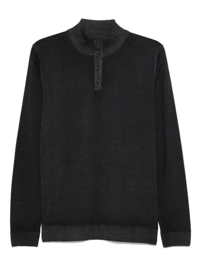 Daniele Fiesoli High-neck Button Polo Shirt In Black