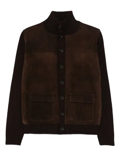 Daniele Fiesoli High-neck Cardigan In Brown