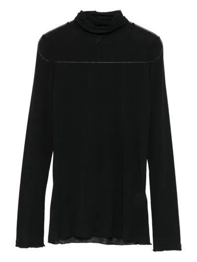 Daniele Fiesoli High-neck Long-sleeve Top In Black