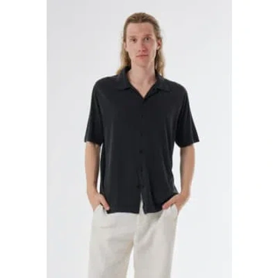 Daniele Fiesoli Italian Silk/cotton Button-up Shirt Charcoal In Black