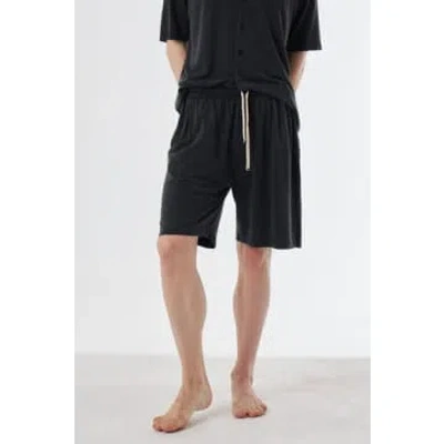 Daniele Fiesoli Italian Silk/cotton Shorts Charcoal In Black
