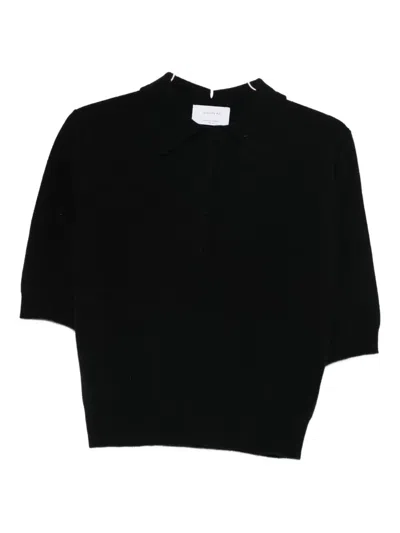 Daniele Fiesoli Knitted Polo Top In Black
